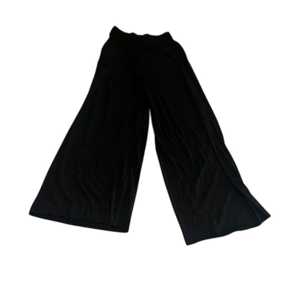 Zenana | Black High-Rise Wide-Leg Palazzo Lounge Pants with Pockets — Medium